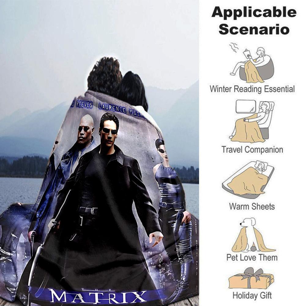 1pc Matrix Keanu Reeves Flannel Blanket Soft Warm Throw for Home, Office, Travel, All-Season Cozy Bedding GiftL1189