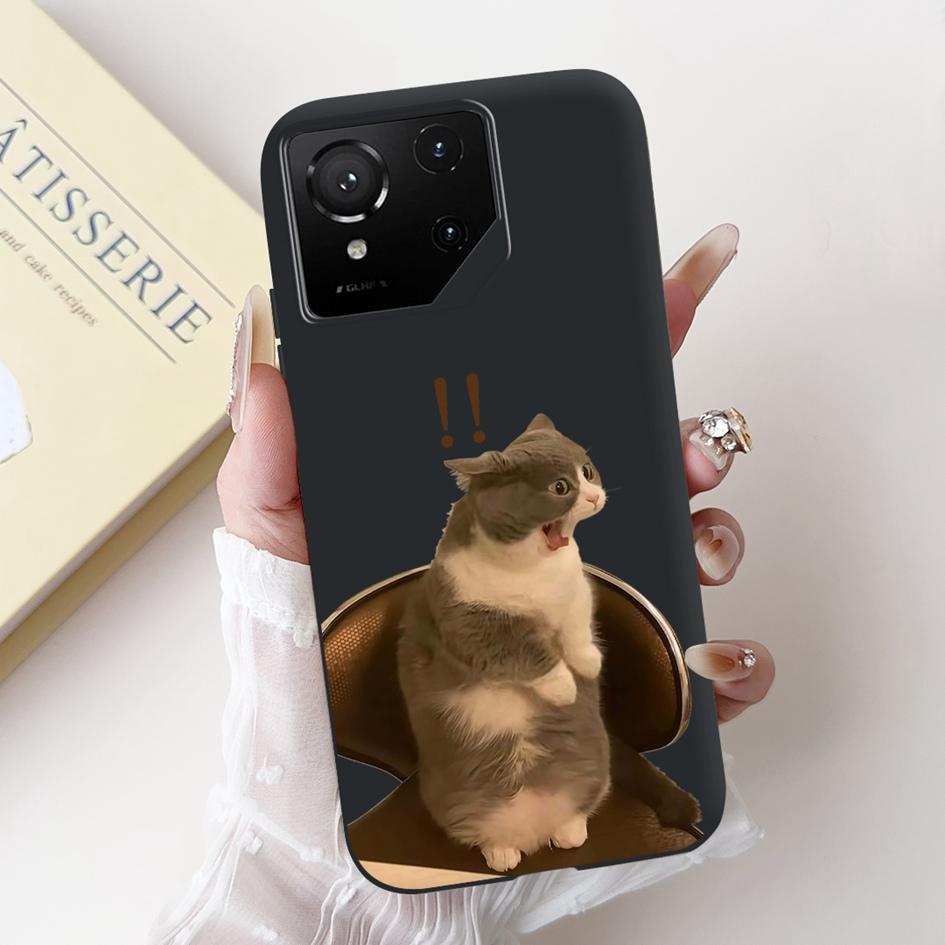 For Asus Rog Phone 9 Pro 5G Case Popular Flower Cartoon Soft Black Silicone Shockproof Cover For Asus Rog Phone 9 FE Phone9 Capa