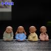4-Pack Mini Ceramic Tea Pets Home Decor Gardening Decoration Creative Little Monk Cute Figurines & Miniatures Teshouse Ornaments