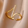 European & American Adjustable Alloy Wave Ring – Women's Geometric Jewelry