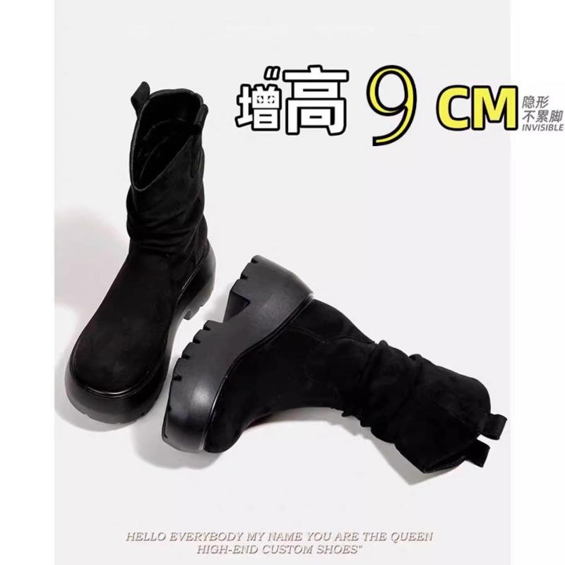Small inner height increase 9CM Martin boots women's retro autumn and winter new versatile British style thin boots fashion short boots