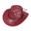 Glitzerndes Cowboyhut Unisex Westernstil Breiter Rand Fedora Hut für Party Festival Cosplay