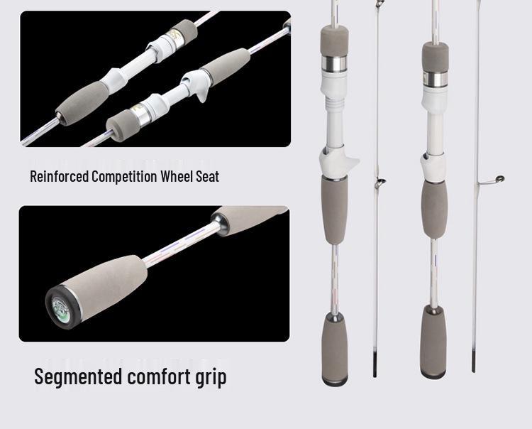 Carbon Fiber Fishing Rod with Micro-Lure and Gun Handle for Bass and Mandarin Fish, UL Lure Rod with Straight Handle and Water Drop Design.