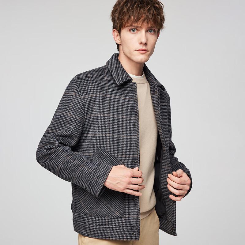 Hodo Men's 53% Wool Blend Casual Jacket