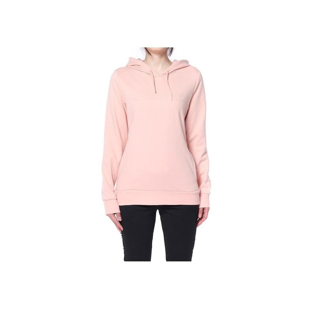 Adidas Hooded Letter Print Sports Pullover Long Sleeve Sweatshirt Women Sweatshirt Pink DU2371
