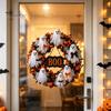 Balcony Festive Decoration Halloween Boo Ghost Wreath, Spooky Door Hanging with Pumpkins Party Favors And Spider Webs for Front Porch, Farmhouse Wall