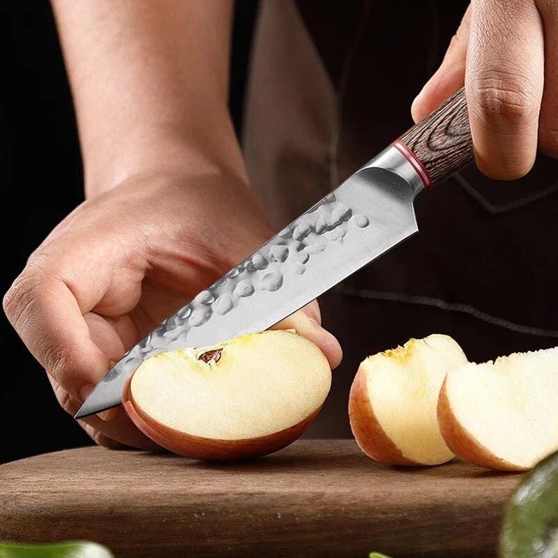 Stainless Steel Kitchen Boning Knife Hand Forged Knife Carving Knife Stainless Steel Cooking Multi-purpose Fruit Knife Wooden Handle Kitchen Gadget