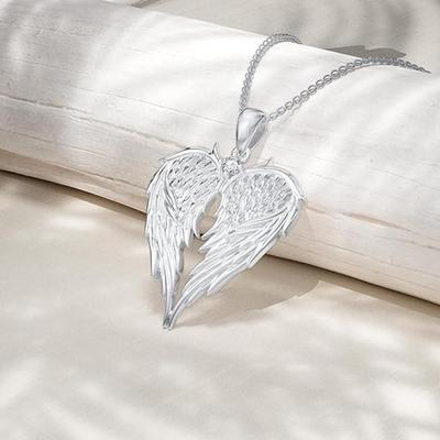 Fashionable and Smart Angel Wings Heart Shape Pendant Necklace Shining Rhinestone Decoration Children's New Trendy Necklace 2023