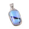 Natural Dico Glass Gemstone 925 Solid Sterling Silver Gift Pendant 1.25" u6O80