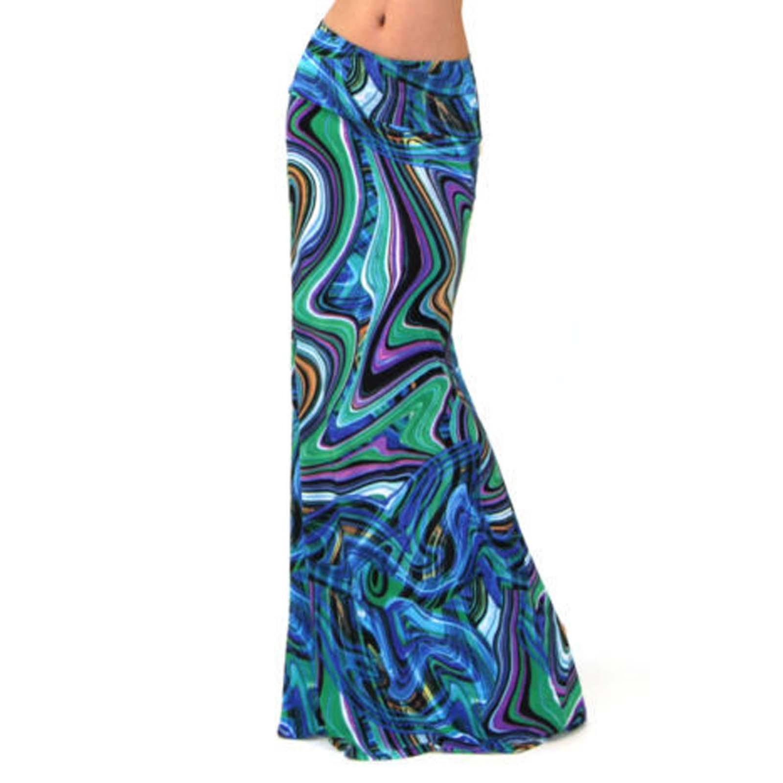 

Women s Printed Slim High Waist Stretchy Wrap Hip Hem Mid Length Half Skirt XL зелёный