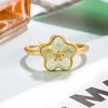 PANJBJ Anello Geometrico in Argento Sterling 925 con Giada di Hotan per Donna Ragazza Regolabile Gioielli Delicati Retrò Regalo di Compleanno Dropshipping