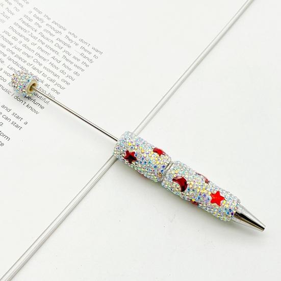 Custom Beadable Pen Blanks Glitter Ballpoint Pen, Sparkly Rhinestone Star Moon Beaded Plastic Creative Gift Pens for Women DIY Handmade Gel Ink School