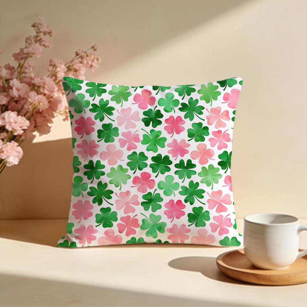FourLeaf Lucky Clover Cushion Cover Soft Pillow Cases for Home Bedroom Living Room Sofa