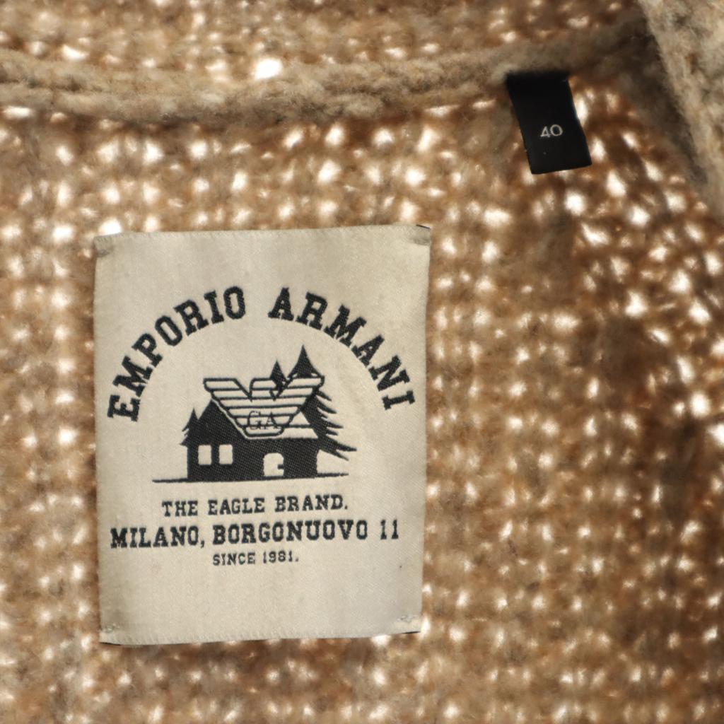Emporio Armani Long sleeve gown knit cardigan 40 Beige brown Long length Women Used