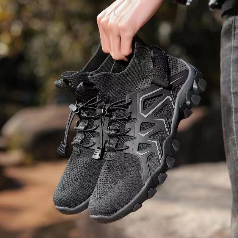 Men's Summer Hiking Shoes Thin High-top Outdoor Hiking Breathable Mesh Quick-drying Non-slip Wading Shoes Fishing