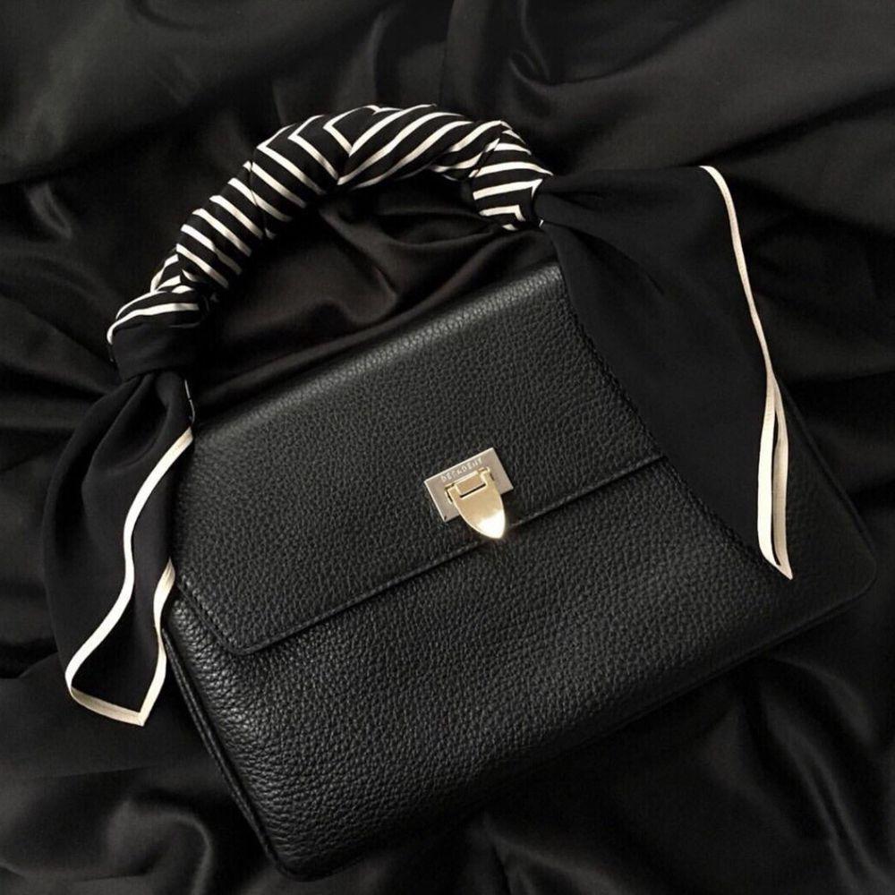 Striped Wraps Bag Decoration French Silk Scarf Korean Style Scarves Female Shawl Printed Scarf