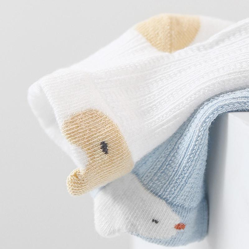 3/5 Pairs Baby Anti-Slip Socks Cartoon Newborn Socks Mesh Thin Children'S Socks Comfort Wear Non-Slip Baby Socks