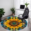 1pc Sunflower Kaleidoscope Office Round Area Rug, Indoor Mat Suitable ForOffice, Under Office Chairs Bedroom Living Room Home Decor, D112