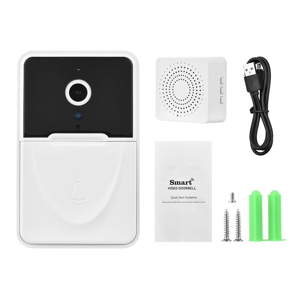 Smart Video Doorbell with Wi-Fi Auto Focus Plastic Material HD Two-Way Audio Night Vision Wireless Cloud Storage Doorbell Camera