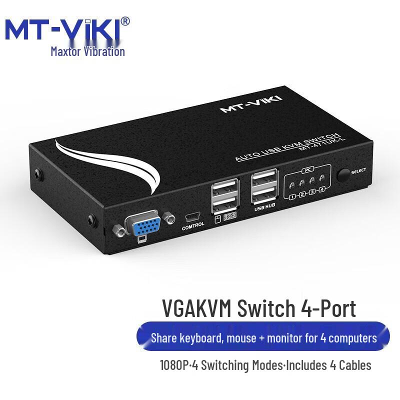 MT-Viki MT-471UK-L 4-Port KVM Switch