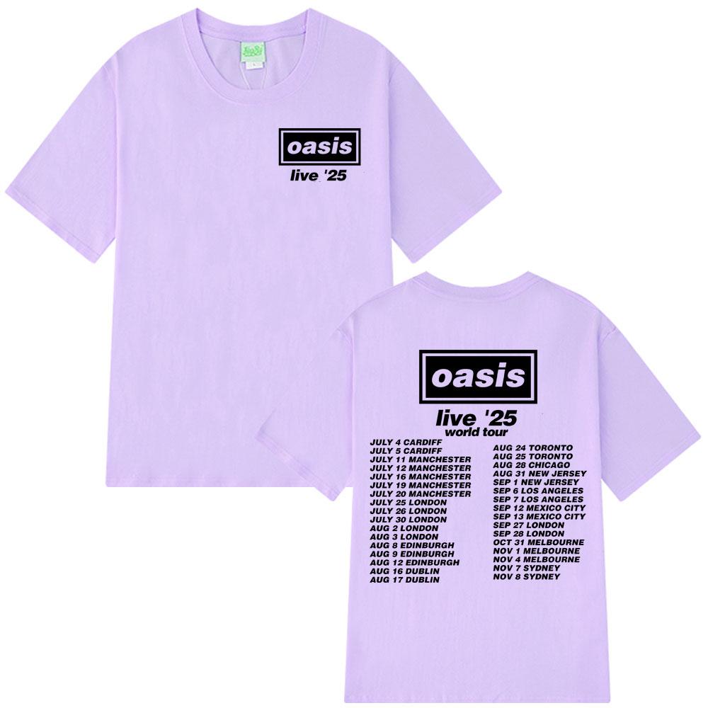 British Rock Band O-Oasis Live 25 Tour T Shirt Men Women Gothic Vintage Oversized T-shirt Men Women Cotton Short Sleeve T-shirts