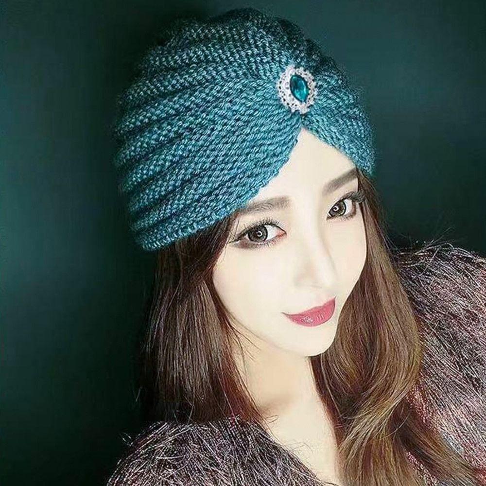 Winter Warm Hijab Caps Soft Turban Cap Fashion Knitted Hats for Women