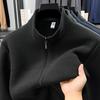 Men's Plus-Size Velvet Fleece Jacket - Autumn/Winter Outdoor Casual Stand Collar