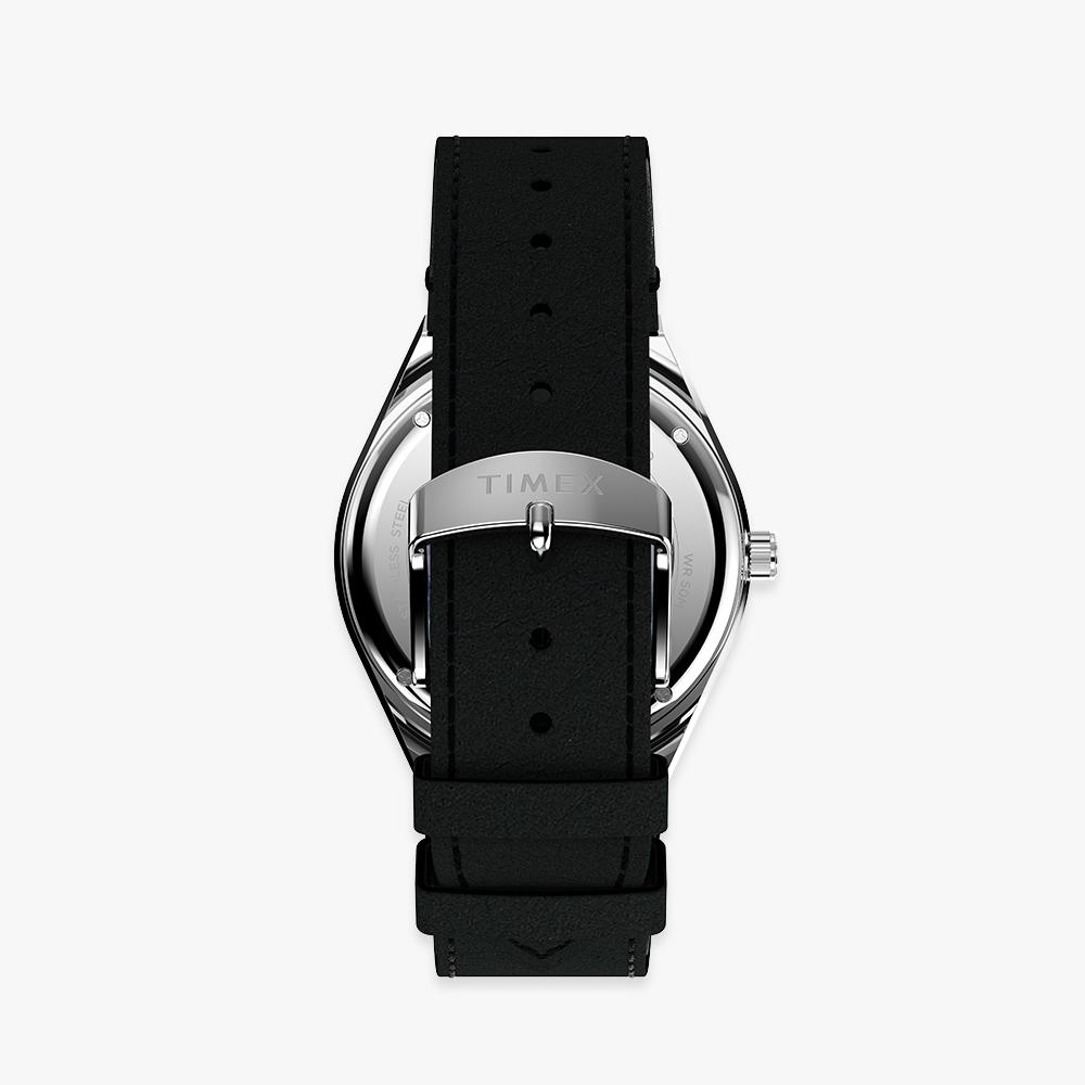 TIMEX Q TIMEX X NASA Vintage Black Leather Watch 40mm TW2Y56800