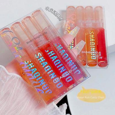 Ensemble de 4 pièces Soin des lèvres Watery Bobo: Gloss Transparent, Huile à Lèvres, Rouge à Lèvres Hydratant pour Étudiants