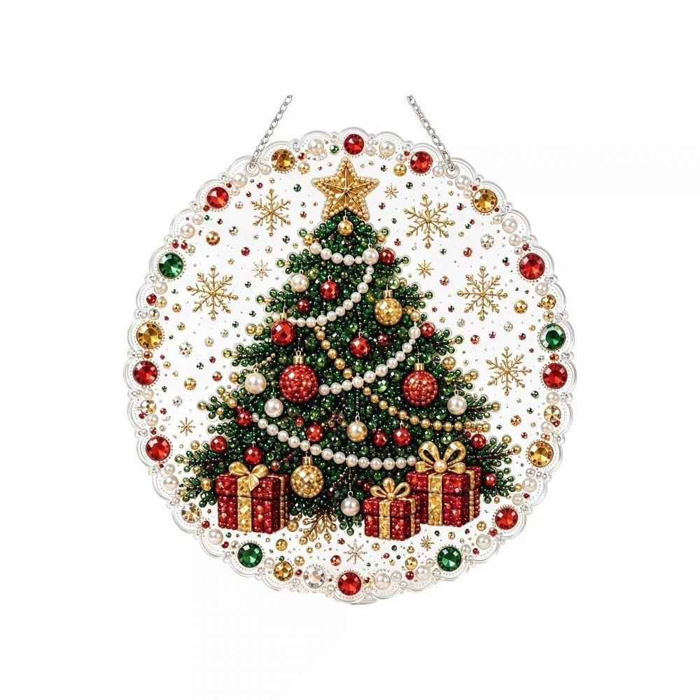 Round Acrylic DIY Pearl Beads Craft Kit Metal Chain Pearl Beads Painting Kit Home Decoration