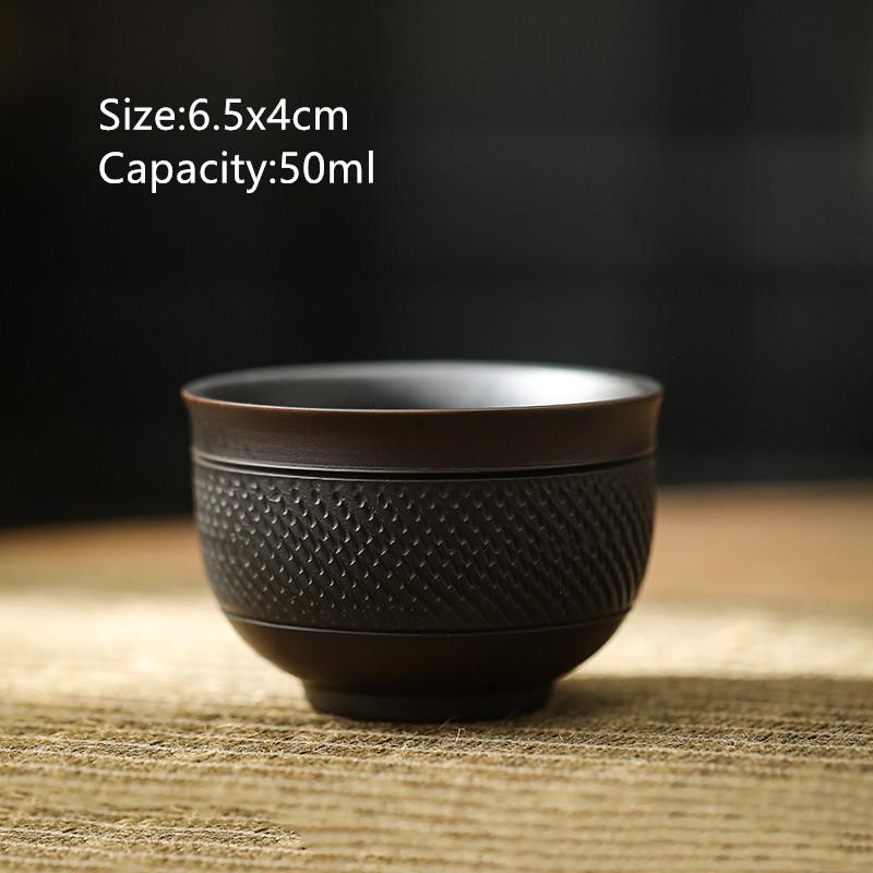 1 Pc Chinese Vintage Purple Pottery Ceramic Tea Cup Household Handmade Ceramic Teacup Travel Personal Beauty Master Cup Teaware