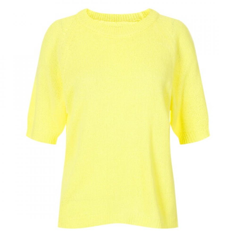 Shop Women Round Raglan ShorT Sleeve KniT T shirT Frb Wkn 20414 Yellow