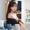 Wall Art Metal Framed, Korean Minimalist Face Wall Decor for Home Christmas Gift