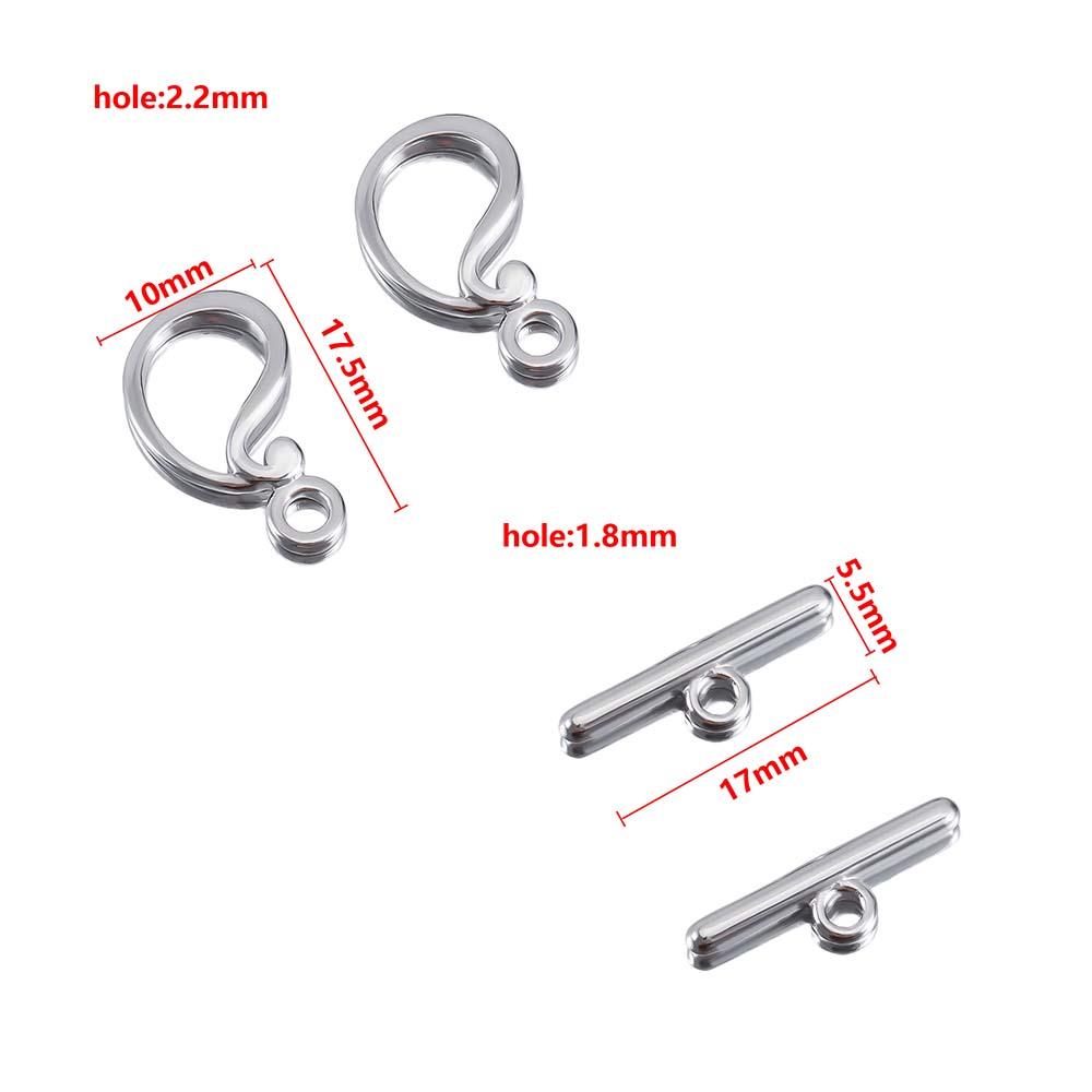 5sets Stainless Steel Floral Pattern OT Toggle Clasps Love Heart Necklace Bracelet Buckle Connectors Jewelry Making DIY Material
