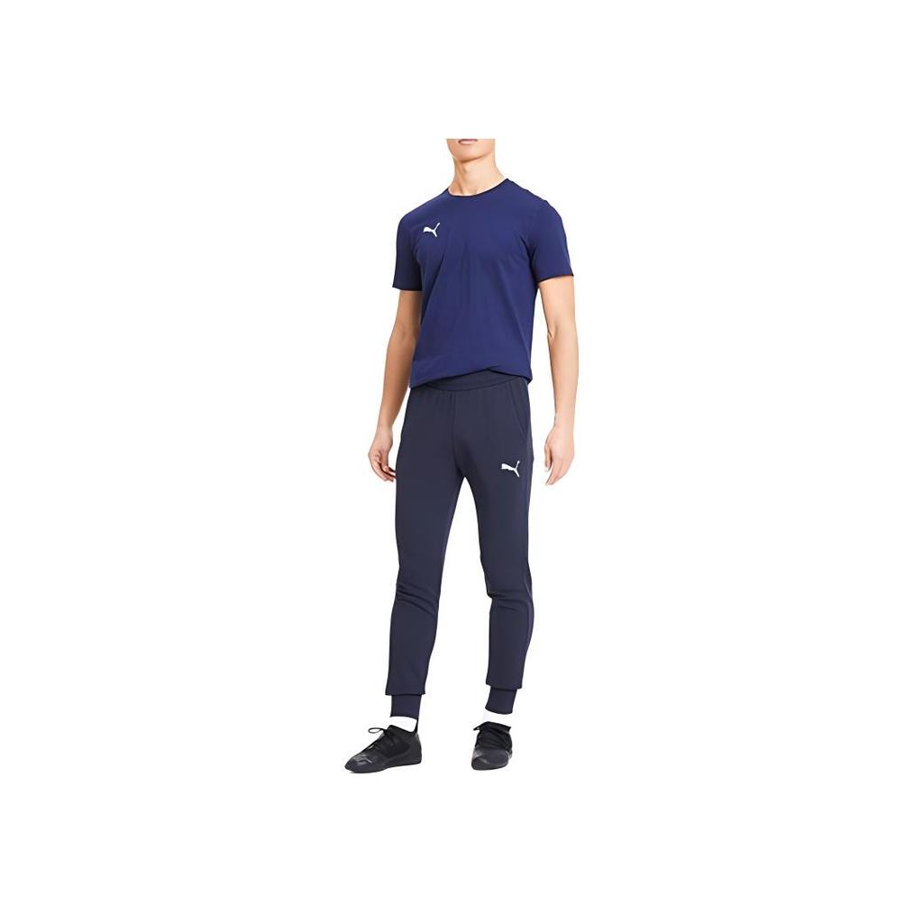 Puma Teamgoal 23 Logo Elastic High-Waisted Fitted Casual Pants Men Bottoms Blue 656975-06