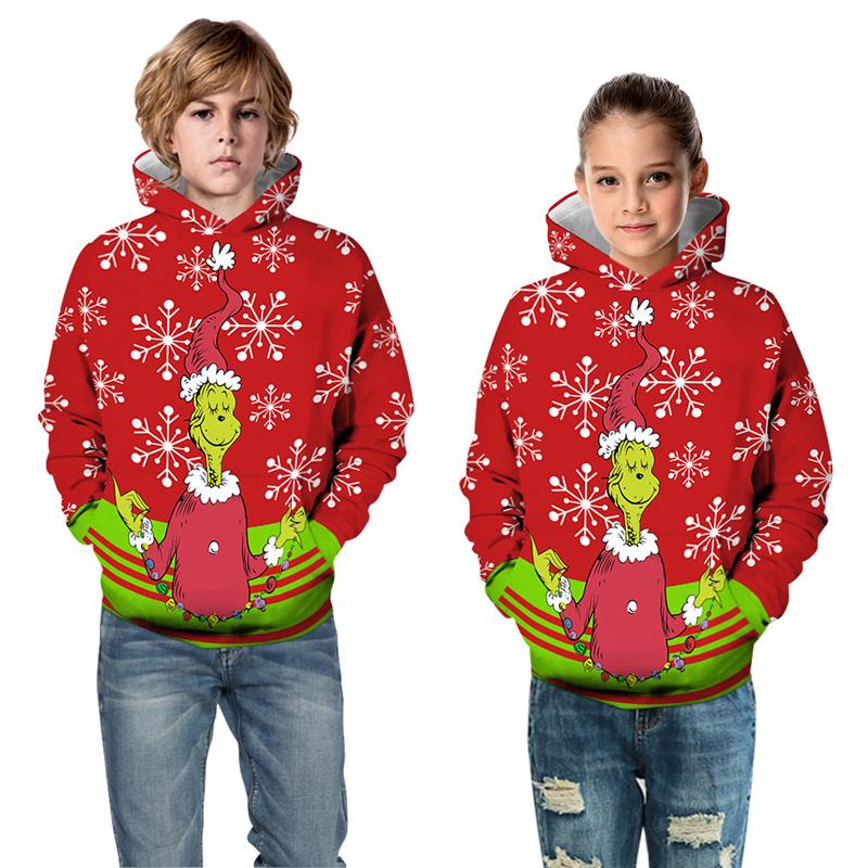 

New Christmas Clothes For Family Matching Outfits Hoodies Parent-Child Clothes Printed Sweatshirt Father Mom Kids Family Look