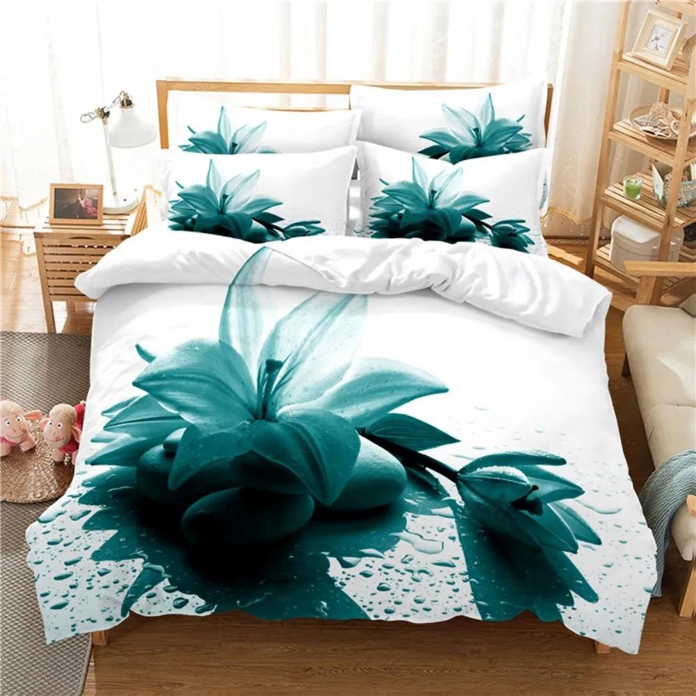 Spring Flowers Tulip Bedding Set Pink Rose Duvet Cover Queen King Full Size Women Girls Soft Floral Design