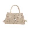 Women Elegant Woven Pu Compact Handbag With Inner Phone Pocket For Work Or Play