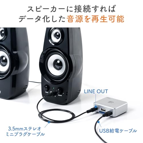 Sanwa Direct Audio Capture, No Computer Required, Analog Audio Digitization, SD/USB Memory Storage, Cassette/MD/Record Conversion to MP3, RCA/Stereo M