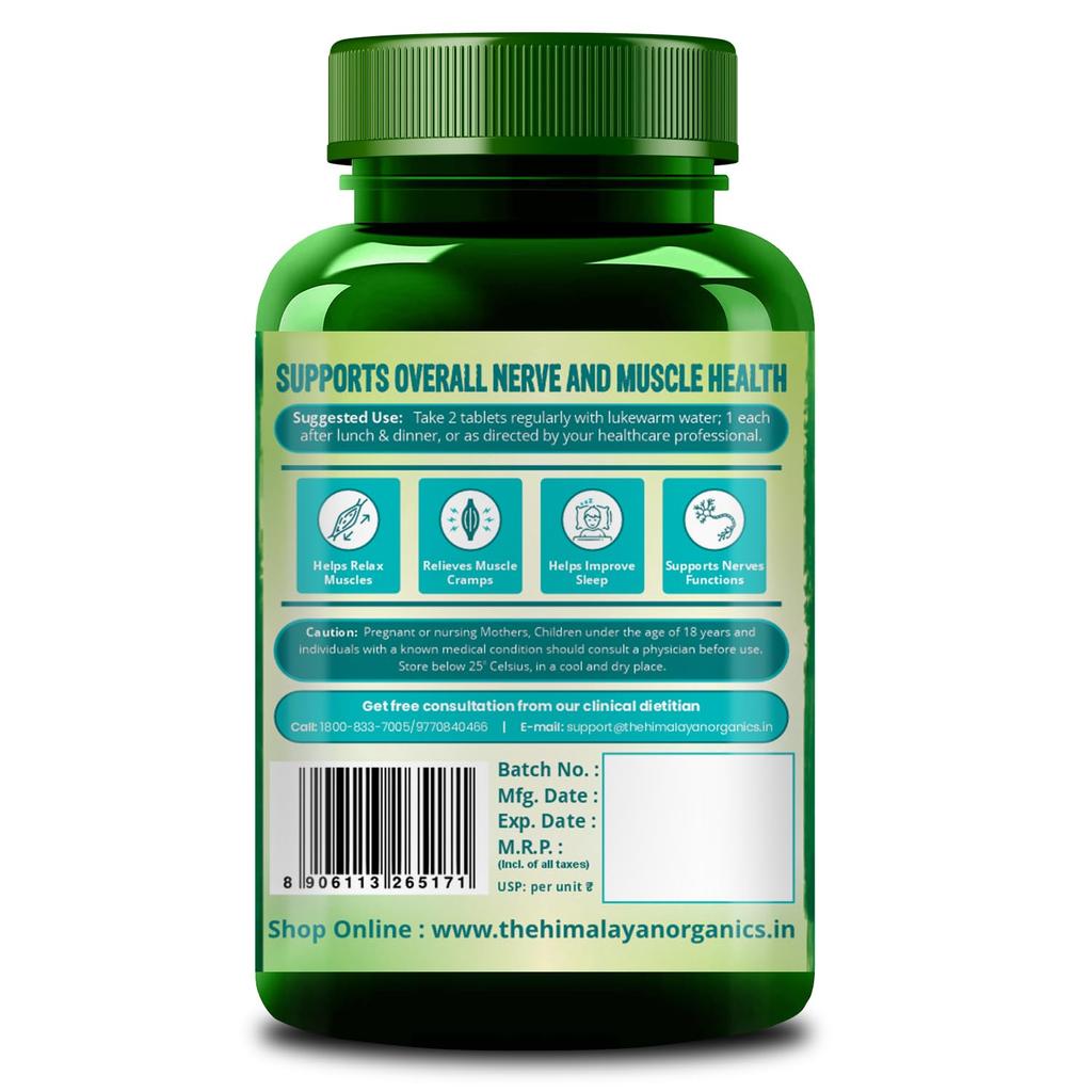 Vlado's Himalayan Organics Magnesium Glycinate 2000 mg Vegetarian Tablets for Muscle, Nerve, Sleep Support