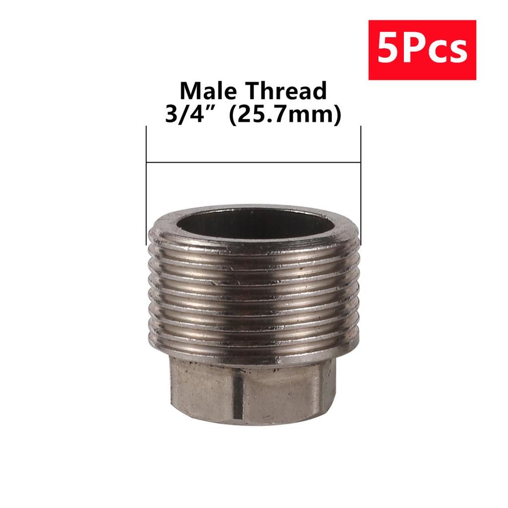 Garden Water Pipe End Connector Plastic and Stainless Steel 1/2'' 3/4'' 1'' Male/Female Thread End Cap PVC Tube Sealing Fittings