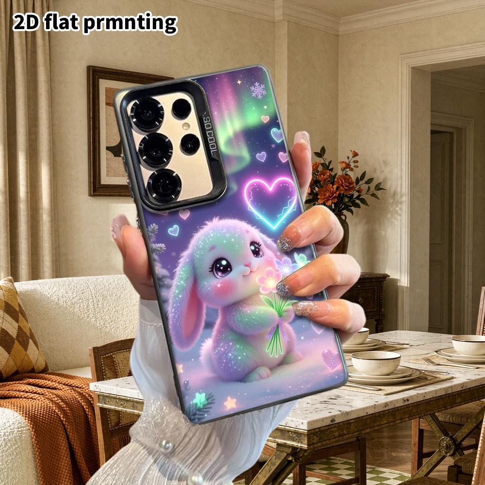 Phone Case: 2D Flat Samsung Galaxy A34 A35 M05 M06 S20 S22 S21 FE Plus 5G Protective Case, Couples Style, Gradient Little Bunny, Christmas and Hallowe