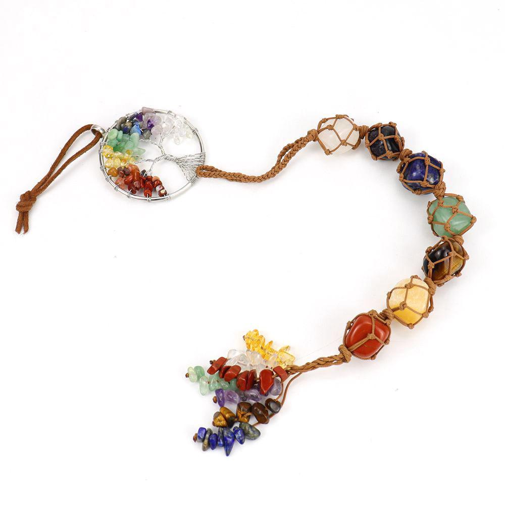 Crystal Car Pendant With Handwoven Weaving Design For Bedroom Decor