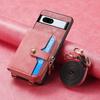 Google Pixel 9A Leather Case with Card Holder & Lanyard