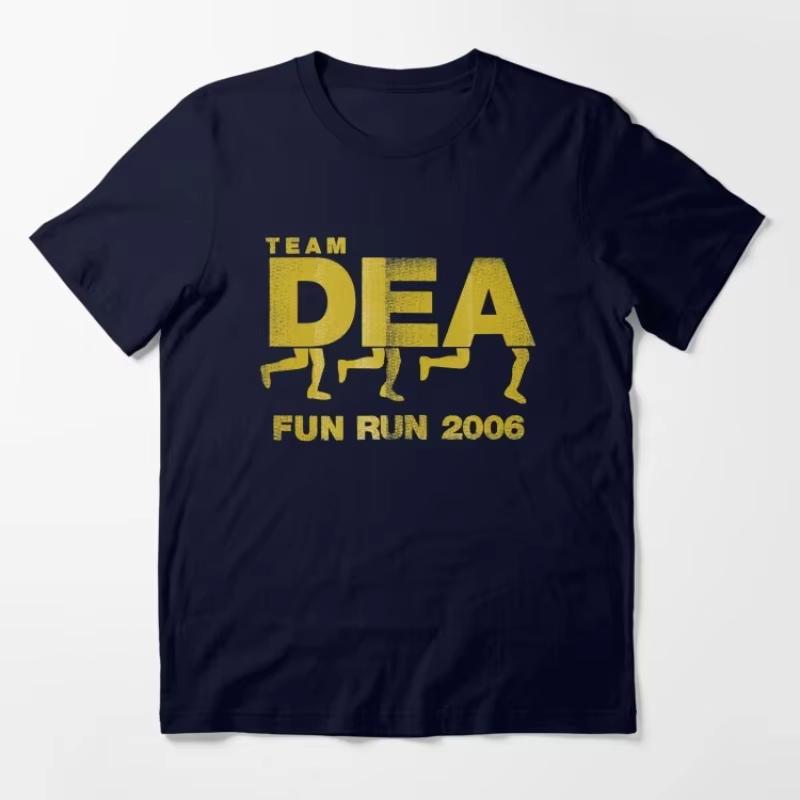 

DEA funny spoof Team DEA Fun Run 2006 graphic Tshirt unisex pure cotton 2026 summer New breathable Short sleeve US Federal shirt 4XL