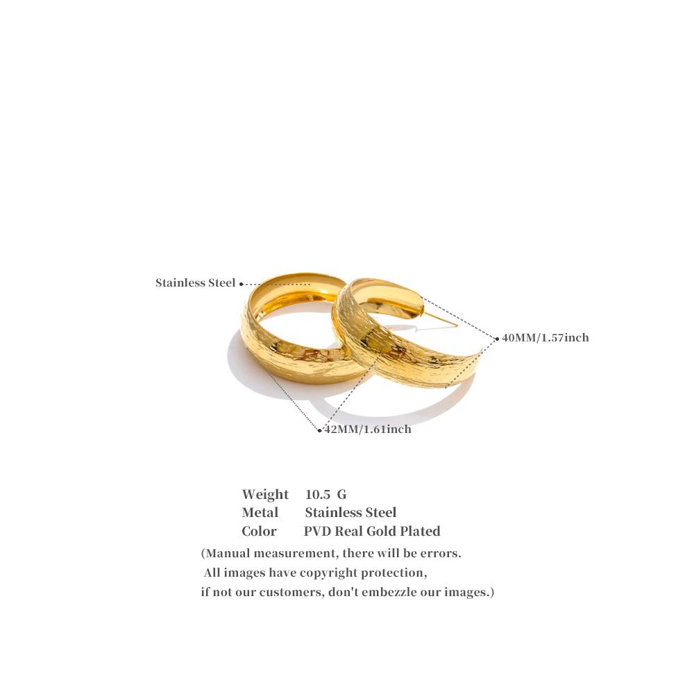 Eetit 316L Stainless Steel Polished Metal C Shape Daily Earrings Anti Allergic PVD Plated Trending Versatile Attractive Jewelry