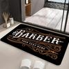 Barber Shop Sign Floor Mat Graphic Printed Flannel Doormats for Bathroom Kitchen Entrance Carpet Home Decor