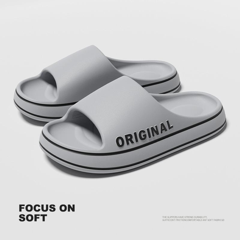 Men Trend New Summer Slippers EVA Soft Bottom Cloud Slides Light Beach Shoes Male Suitable Indoor and Outdoor Couple Bathroom Anti-slip Sandal