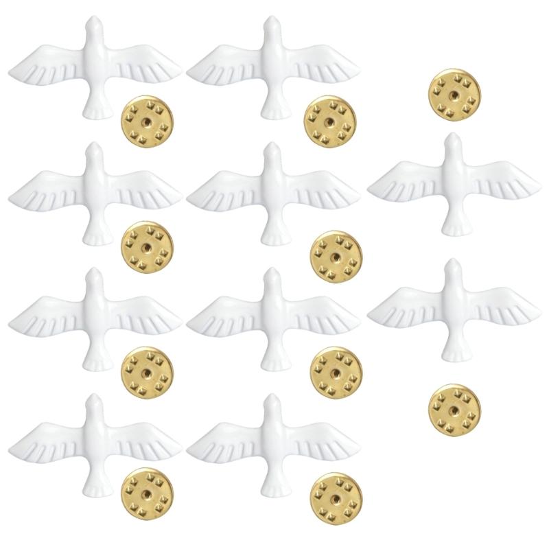 10pcs Stylish World Peace Brooch Set Elegant Peace Doves Lapel Pin Accessory Unique Brooch Collar Pin Jewelry Ornament 1