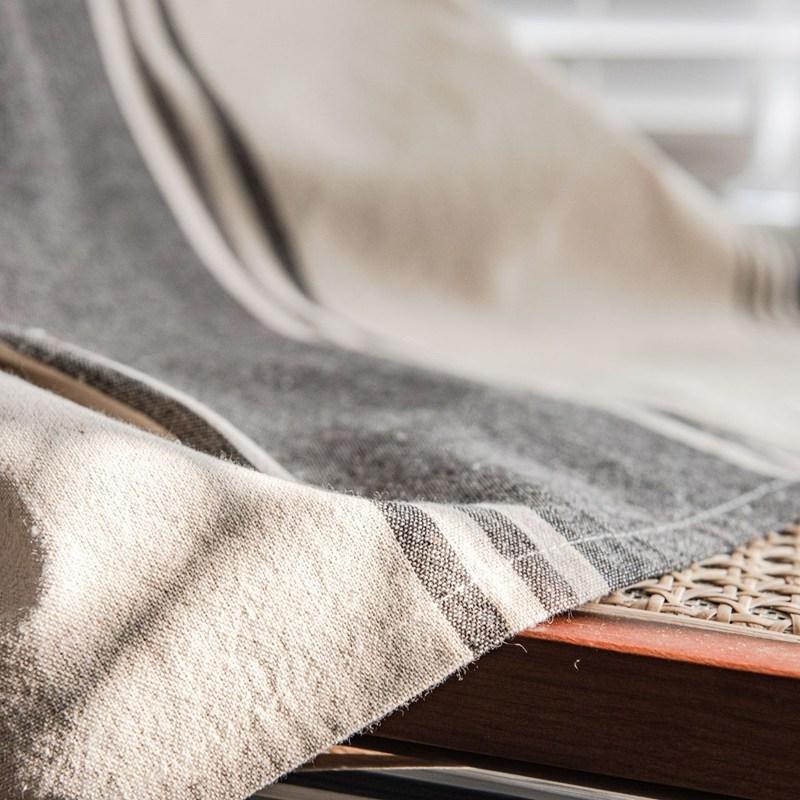 Home Life Yarn-dyed Striped Coffee American Style Kitchen Window Curtain Cotton Linen Semi-shading Living Room Bedroom Curtain
